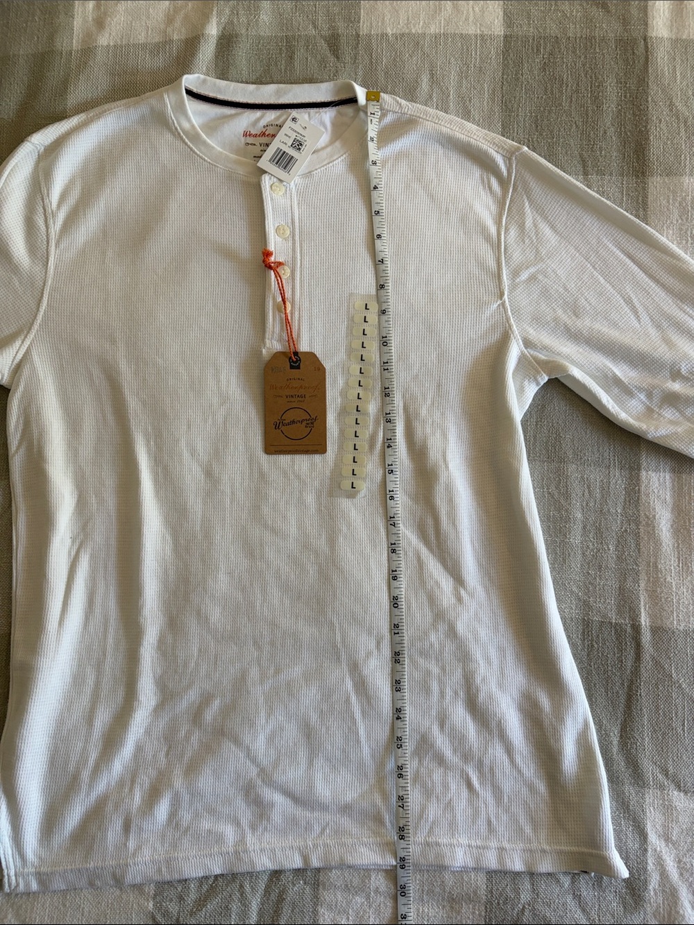Weatherproof Vintage Men's White Long-Sleeve Henley - Picture 7 of 7